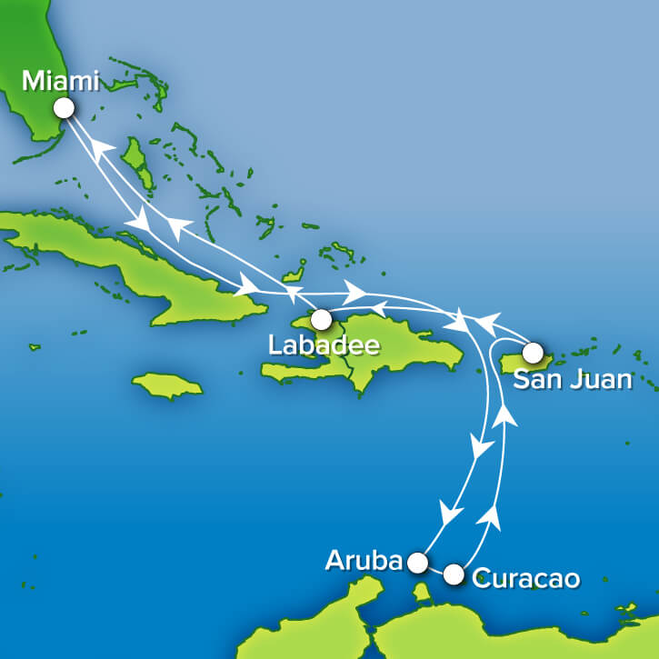 caribbean cruise map