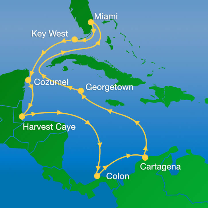 caribbean cruise map